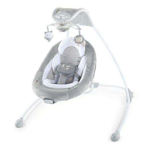 Ingenuity Inlighten Baby Swing - Cool Mesh Fabric, Swivel Infant Seat & Light Up Mobile - Braden (unisex)