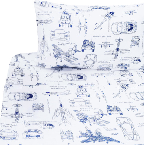 J-pinno Cars Tank Helicopter Aircraft Military Transport Vehicles Twin Sheet Set For Kids Boy Children,100% Cotton, Flat Sheet + Fitted Sheet + Pillowcase Bedding Set