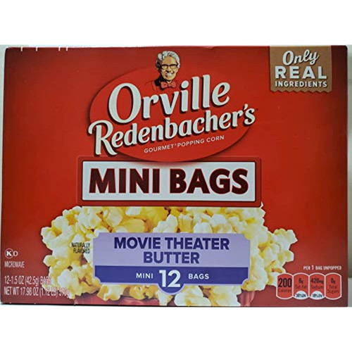 Orville Redenbachers Gourmet Popcorn Movie Theater Butter 12 Count. Mini Single