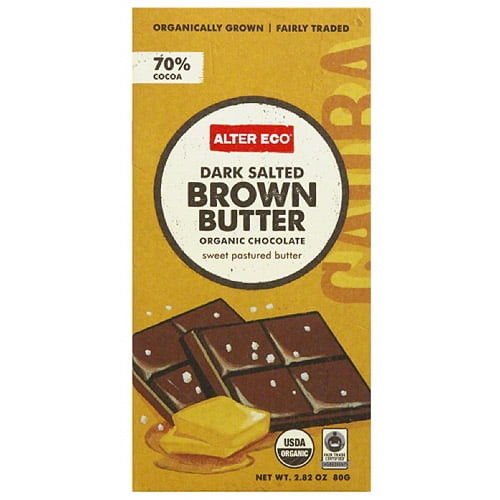 Alter Eco Dark Salted Brown Butter Organic Chocolate Bar, 2.82 Oz, (pack Of 12)