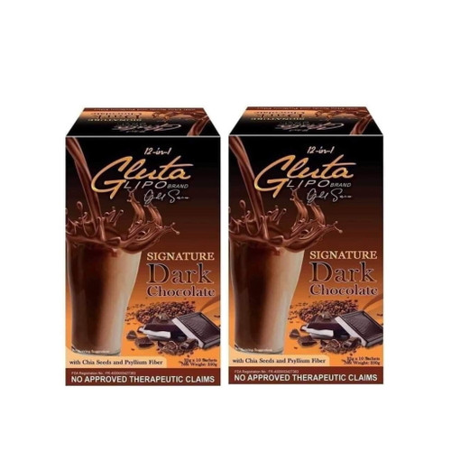 2 Boxes Glutalipo Gold Series Dark Chocolate - 20 Sachets