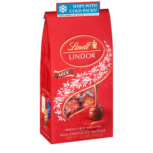 Lindt Lindor Milk Chocolate Truffles, Milk Chocolate Candy With Smooth, Melting Truffle Center, Great For Gift Giving, 8.5 Oz. Bag (6 Pack)