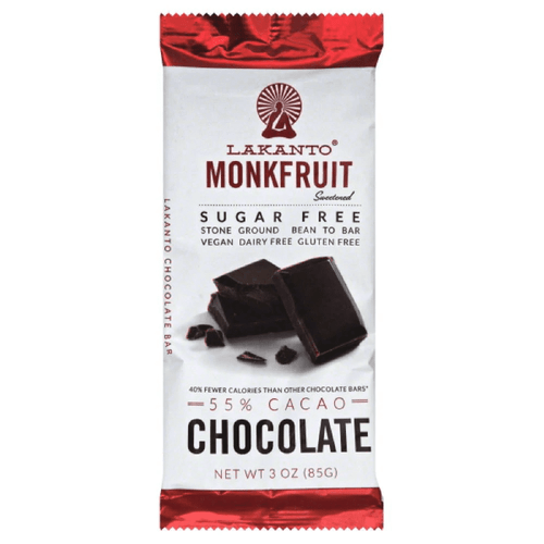 Lakanto: Chocolate Bar Monkfruit Sugar Free 55% Cacao, 3 Oz
 | Pack Of 8