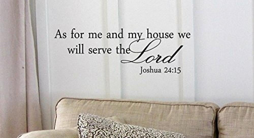 Decalgeek Dg-as-1 As For Me And My House, We Will Serve The Lord Vinyl Wall Art Inspirational Quotes And Saying Home Decor Decal Sticker Steams