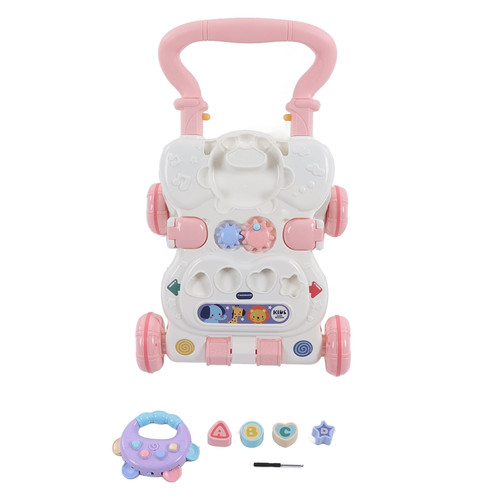 Baby Stand Learning Walker, Baby Walker Comfortable Handle Stable Bottom  For Home Pink