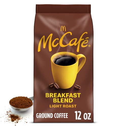 Mccafe Breakfast Blend Ground Coffee, Medium Roast, 12 Oz Bagged
