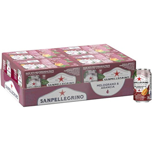 San Pellegrino Pomegranate And Orange Italian Sparkling Drinks, 11.15 Fl Oz (pack Of 24)