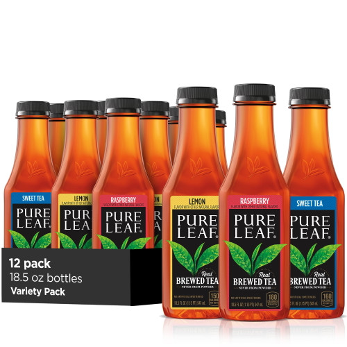 Pure Leaf Real Brewed Iced Tea, Sweetened Variety Pack, 18.5 Oz, 12 Pack Bottles