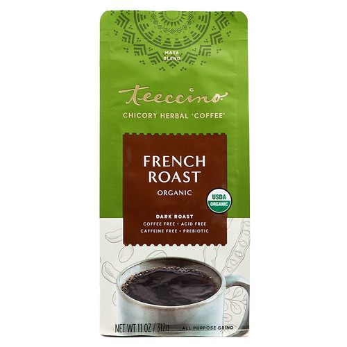 Teeccino French Roast Organic Dark Roast Maya Blend Chicory Herbal Coffee, 11 Oz