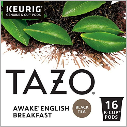Tazo Awake English Breakfast K-cup Pods For A Bold And Delightful Traditional Breakfast-style Black Tea Black Tea With High Caffeine 16 Count (10794522001559)