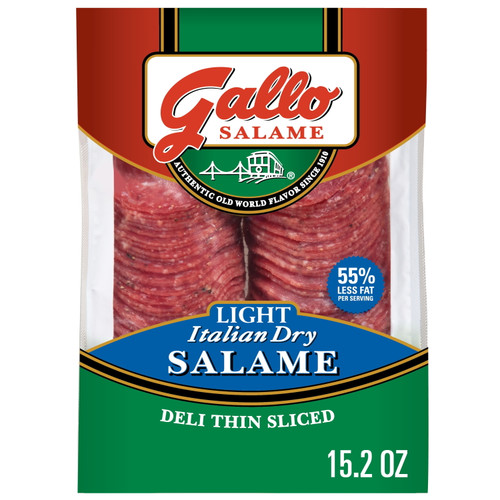 Gallo Deli Thin Sliced Light Italian Dry Salami Lunch Meat, 15.2 Oz