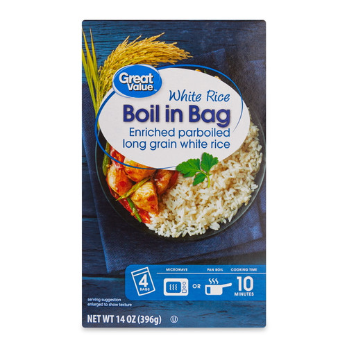 Great Value White Rice, Boil-in-bag, 14 Oz