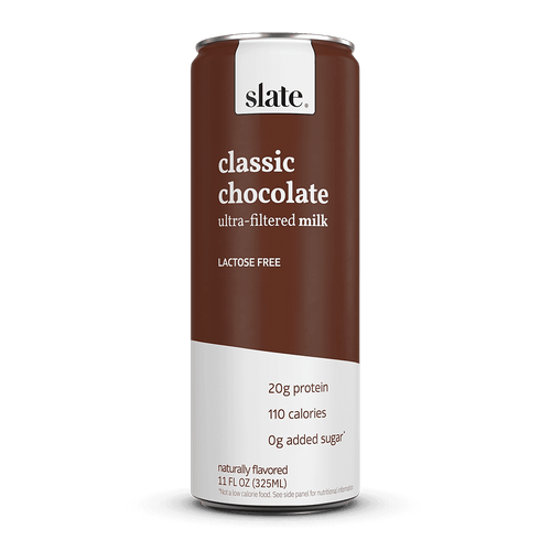 Slate Milk - High Protein Shake, Classic Chocolate, 20g Protein, 0g Added Sugar, Lactose Free, Keto, All Natural (11 Oz, 12-pack)
