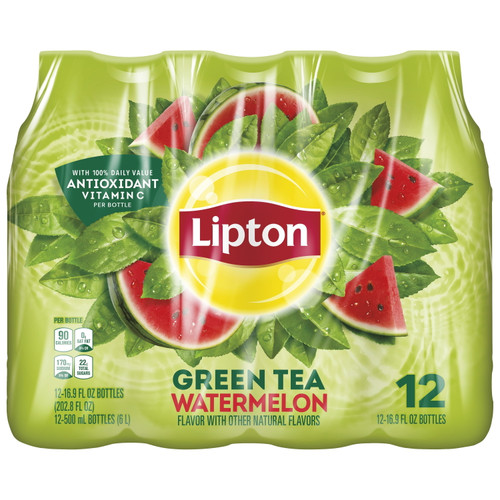 (12 Bottles) Lipton Green Tea Watermelon, 16.9 Fl Oz