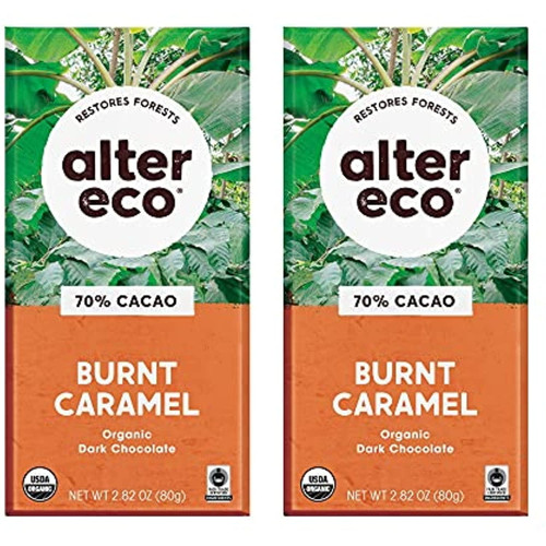 Alter Eco | Dark Chocolate Bars | Pure Dark Cocoa, Fair Trade, Organic, Non-gmo, Gluten Free, Springtime Easter Basket Ready Delights (2-pack Burnt Caramel)