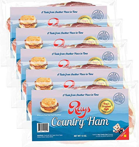 Rays Country Ham - 3 3/4 Lb. / 5 - 12 Oz. Packs - Blue Ridge Mountain Cured