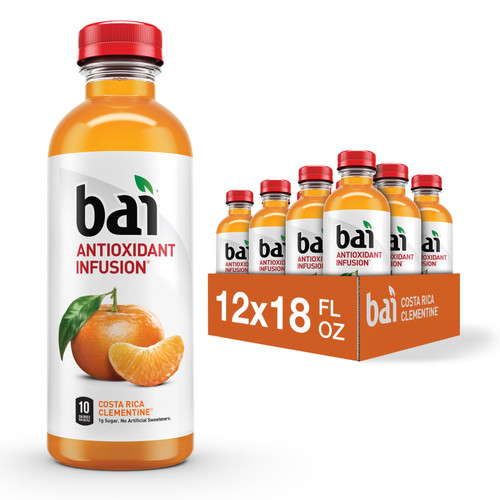 Bai Gluten-free, Costa Rica Clementine, Antioxidant Infused Drink, 18 Fl Oz, 12 Pack Bottles