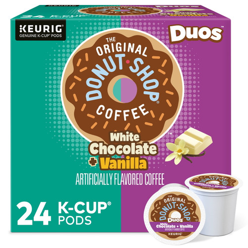 The Original Donut Shop Duos White Chocolate + Vanilla, Keurig Single Serve K-cup Pods, 24 Count