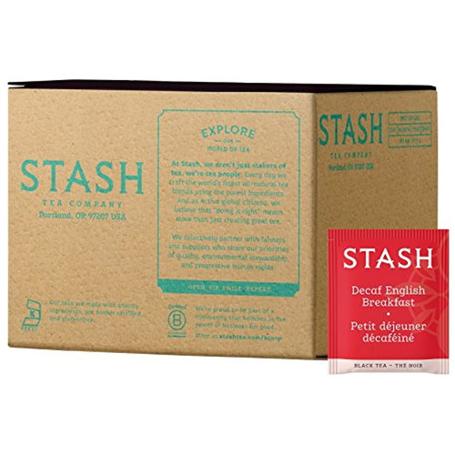 Stash Tea Decaf English Breakfast Black Tea, Box Of 100 Tea Bags