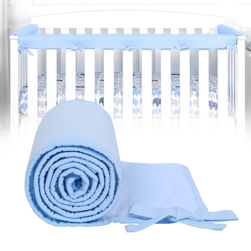 Qwlwbu 3-piece Padded Baby Crib Rail Cover Set Washable Soft Teething Guard