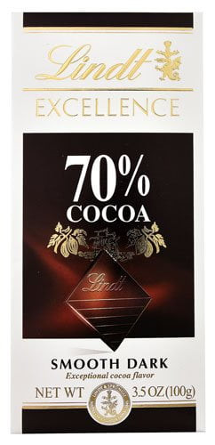 Lindt Dark Chocolate Bars, 3.5 Oz, 70%, 2-pack