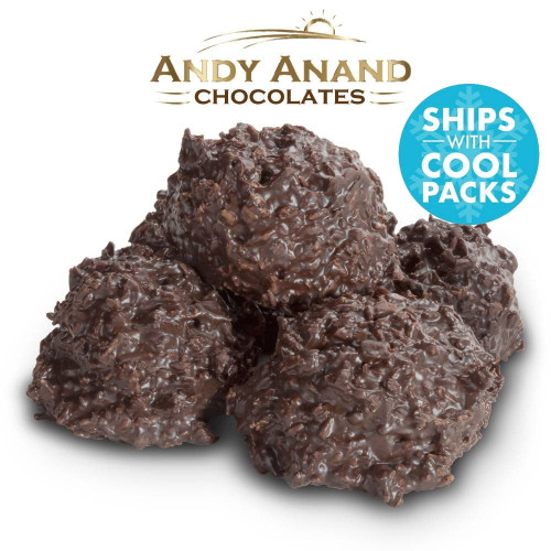 Andy Anand Sugar Free Coconut Haystack In Dark Belgian Chocolate, Gift Boxed & Greeting Card Delicious-delectable-divine Great For Birthday