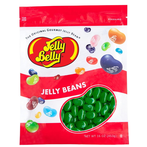 Jelly Belly Green Apple Jelly Beans, Genuine, Official, Fresh From The Source, 16 Oz (1 Lb) Resealable Bag