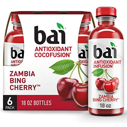 Bai Zambia Bing Cherry, 18 Fl Oz Bottles, 6 Pack