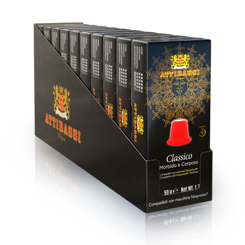 Attibassi Nespresso Coffee Pods Medium Roast Italian Blend Classico 100 Count