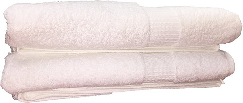 Optima Collection Silver Level 27 X 50 White Bath Towels, Set Of 2, 100% Cotton