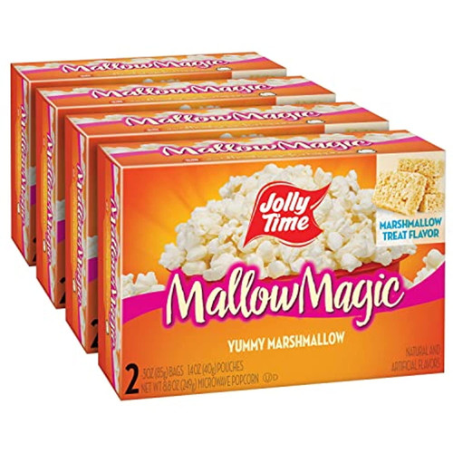 Jolly Time Sweet Microwave Popcorn, Gluten Free Non-gmo, 4 Pack (mallow Magic, 2ct Boxes)