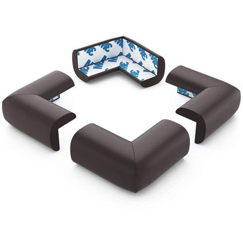 Corner Bumper Guards (12 Pack), Corner Protector Baby Proofing, Table Corner Edge Guards, 3m Pre-taped, Brown