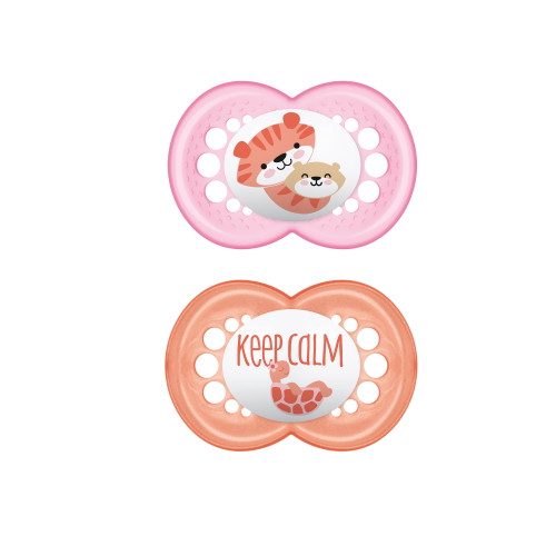 Mam Original Pacifier,6-16 Months, Girl, 2 Pack