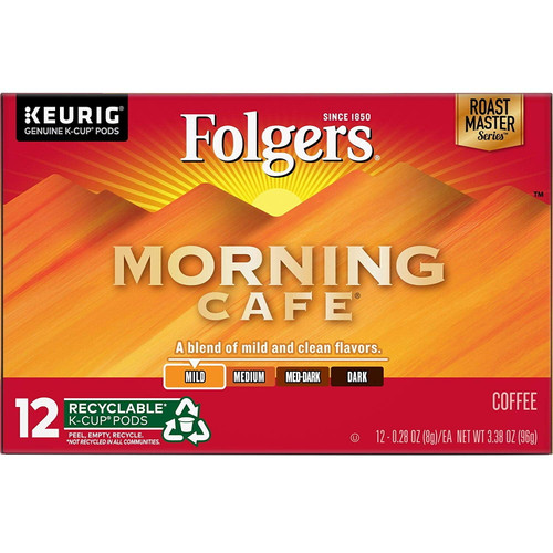 Folgers Morning Cafe K-cup Pods For Keurig Brewers, Light Roast, 12 Count, Packaging May Vary