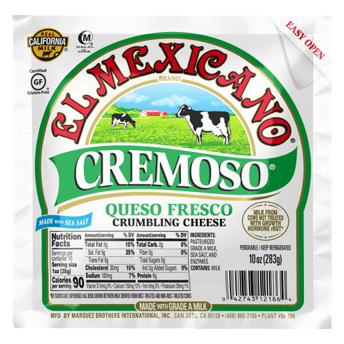 El Mexicano Cremoso Queso Fresco Whole Milk Cheese, 10 Oz