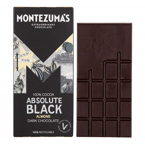 Montezuma's Absolute Black Dark Chocolate With Almonds 90g (pack Of 3)