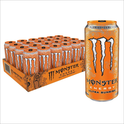 Monster Energy Ultra Sunrise, Sugar Free Energy Drink, 16 Ounce (pack Of 24)