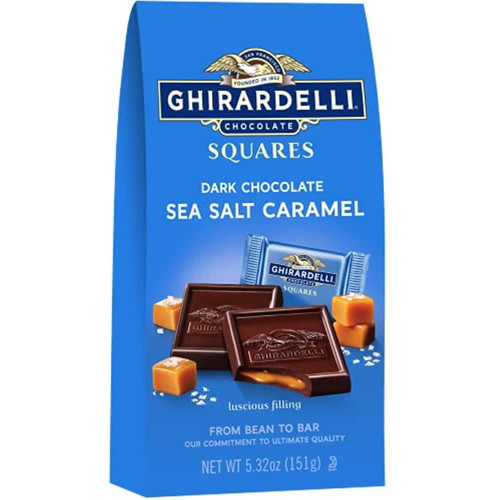 Ghirardelli Dark And Caramel Sea Salt, Chocolate Squares, 5.32 Oz. (pack Of 2)