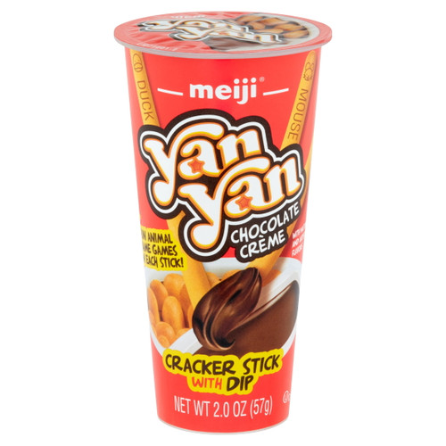 Meiji Yan Yan Chocolate Crème Cracker Stick With Dip, 2 Oz