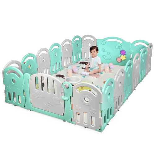 Gymax 18-panel Kids Safe Playpen Baby Activity Center Playard Home