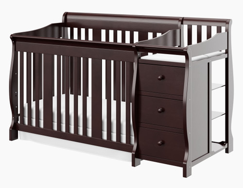 Storkcraft Portofino 5-in-1 Convertible Baby Crib And Changer, Espresso