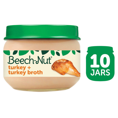 Beech-nut Stage 1 Baby Food, Turkey & Turkey Broth, 2.5 Oz Jar, 10 Pack