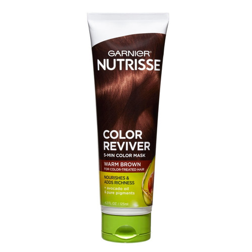 Garnier Nutrisse Color Reviver 5 Minute Nourishing Warm Brown Hair Mask, 4.2 Fl Oz