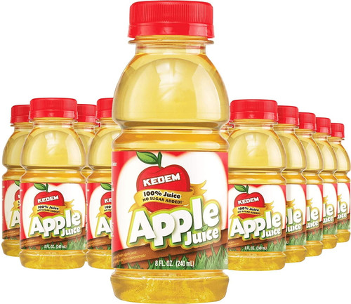 Kedem Apple Juice 8oz Bottle 1 Pack 100% Juice, No Sugar Added!