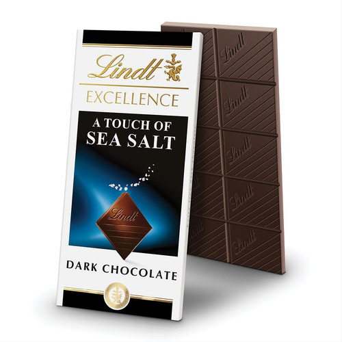 (12 Pack)lindt Excellence Sea Salt Dark Chocolate Candy Bar, 3.5 Oz.