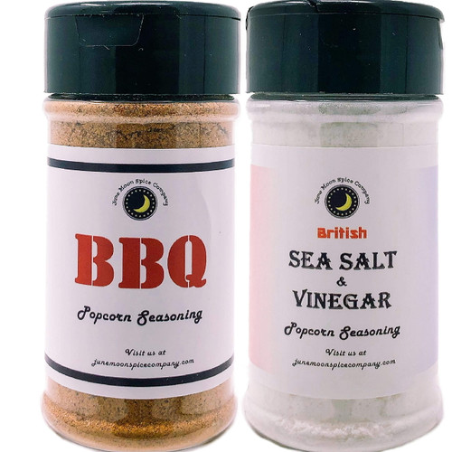 Popcorn Seasoning Variety 2 Pack | British Sea Salt & Vinegar | Bbq