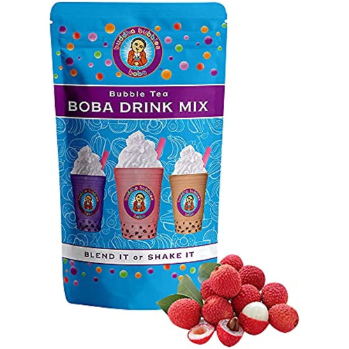 Lychee Boba / Bubble Tea Drink Mix Powder By Buddha Bubbles Boba 10 Ounces (283 Grams)