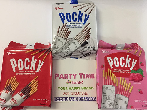 Glico Pocky Japanese Snacks Chocolate Biscuit Stick, Family Party Pack (total 3 Packs)