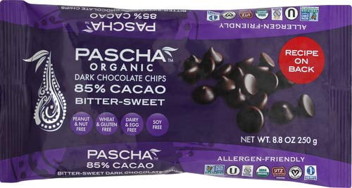 Pascha Chocolate Baking Chip, 85% Caca, 8.8 Oz