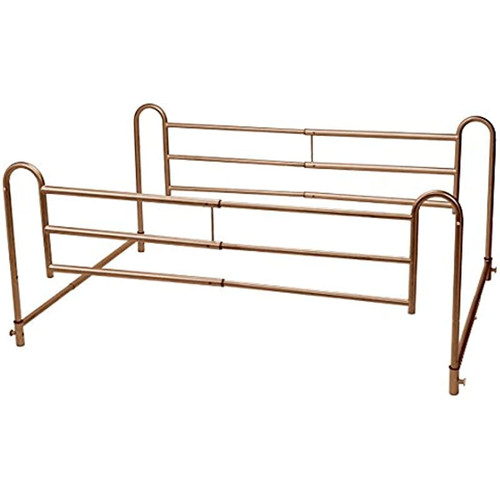Drive Medical Home Bed Style Adjustable Length Bed Rails, Brown Vein